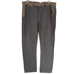 Assal Gray Pinstripe Brutalist Career Straight Leg Lightweight Summer Pants Med